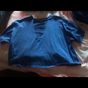 blue crop top